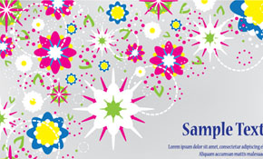 Abstract flowers design vector card